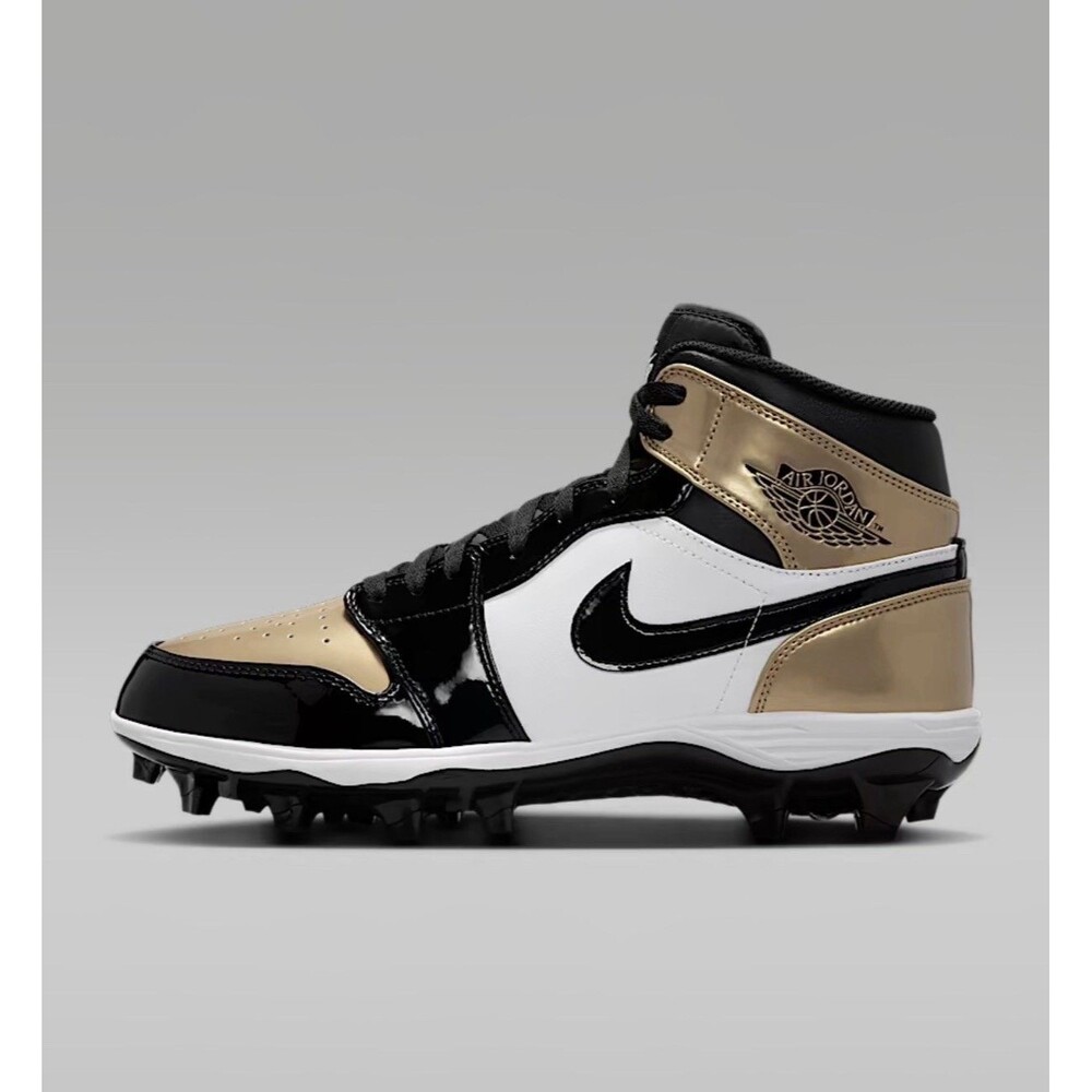 Size 11.5 - Air Jordan 1 Mid TD Cleat Gold FJ6805 701 Metallic Gold White New